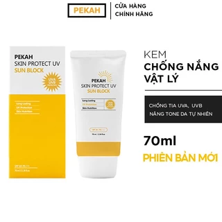 Kem chống nắng vật lý PEKAH Hàn Quốc bảo vệ khỏi tia nâng tone nhẹ UV Skin Protect UV Sun Block SPF 50+