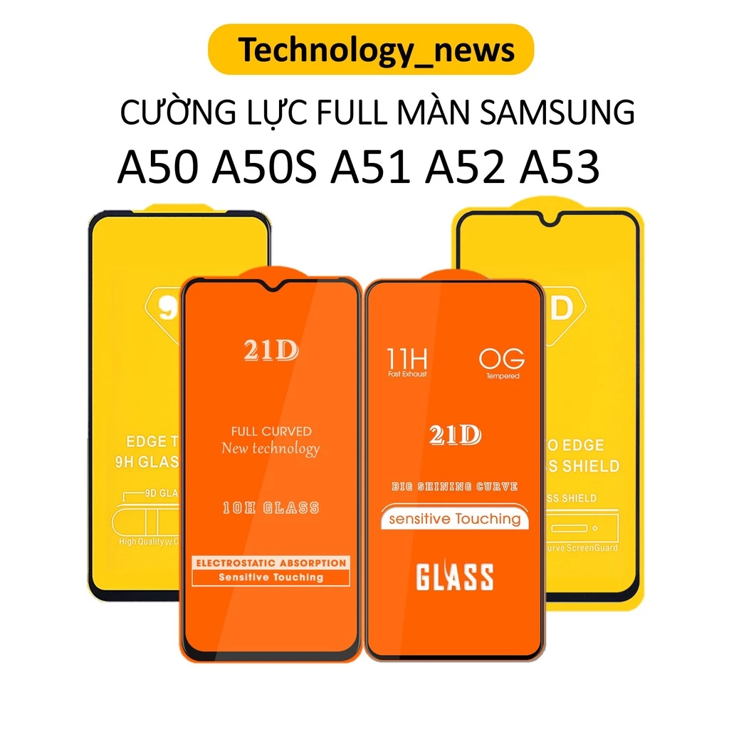 Cường lực Full màn SAMSUNG A54 5G A52S A52 A53 A51 A50 A50S 5G 4G full keo tặng kèm khăn lau màn hình