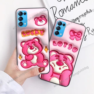 Ốp lưng Oppo Reno5 4G / Reno5 5G / Reno 5 GẤU DÂU LOTSO cực hot hit, mẫu hot cute rẻ cực đẹp