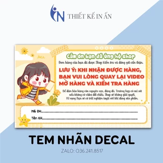 100 Tem dán quay clip trước khi mở hàng - Kích thước 9x5 - Có keo mặt sau mẫu 5