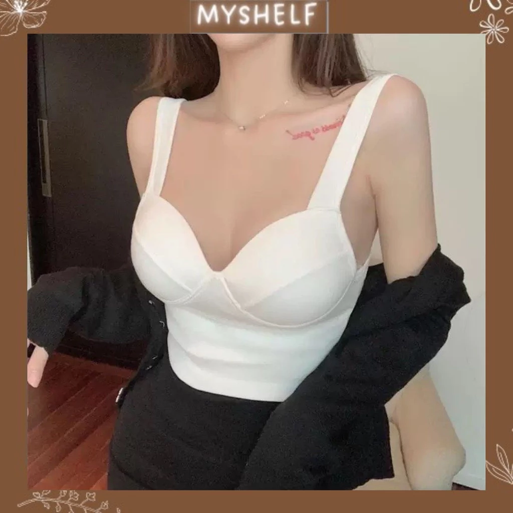 M41. Áo 2 dây croptop kiểu nữ sexy sẵn đệm ngực, áo nữ kiểu đẹp sang chảnh 2023 (có sẵn - miễn ship)