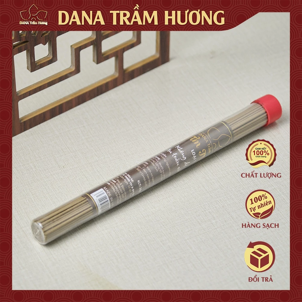 Nhang trầm hương sạch không tăm DANA thư giãn loại 1, ống đen 20gr