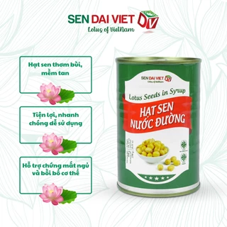 Hạt Sen Nước Đường- Hương Vị Thơm Ngon, Dễ Dàng Sử Dụng, Nguyên Liệu Pha Chế- Sen Đại Việt- Lon 460g