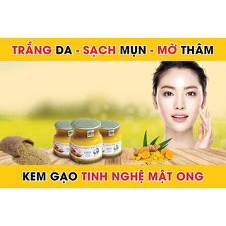 [Kích Trắng] Kem Gạo Tinh Nghệ Mật Ong Độc Mộc+Dưỡng Trắng Da+Làm Đep Tự Nhiên .ĐTCA