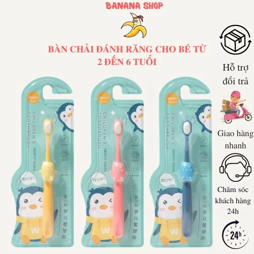 Bàn chải đánh răng cho bé 2 đến 6 tuổi làm từ 10000 sợ lông tơ mềm mại cho bé êm nướu kết hợp bàn chải lưỡi cho bé