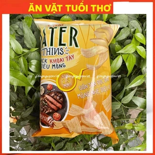 Bim bim snack Oishi khoai tây siêu mỏng TaTer Thins vị Bò Beefsteak 68g