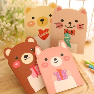 Sổ Tay Hình Gấu, Sổ Tay Ghi Chép Mini đáng yêu, Notebook mini Hình Gấu Dễ Thương