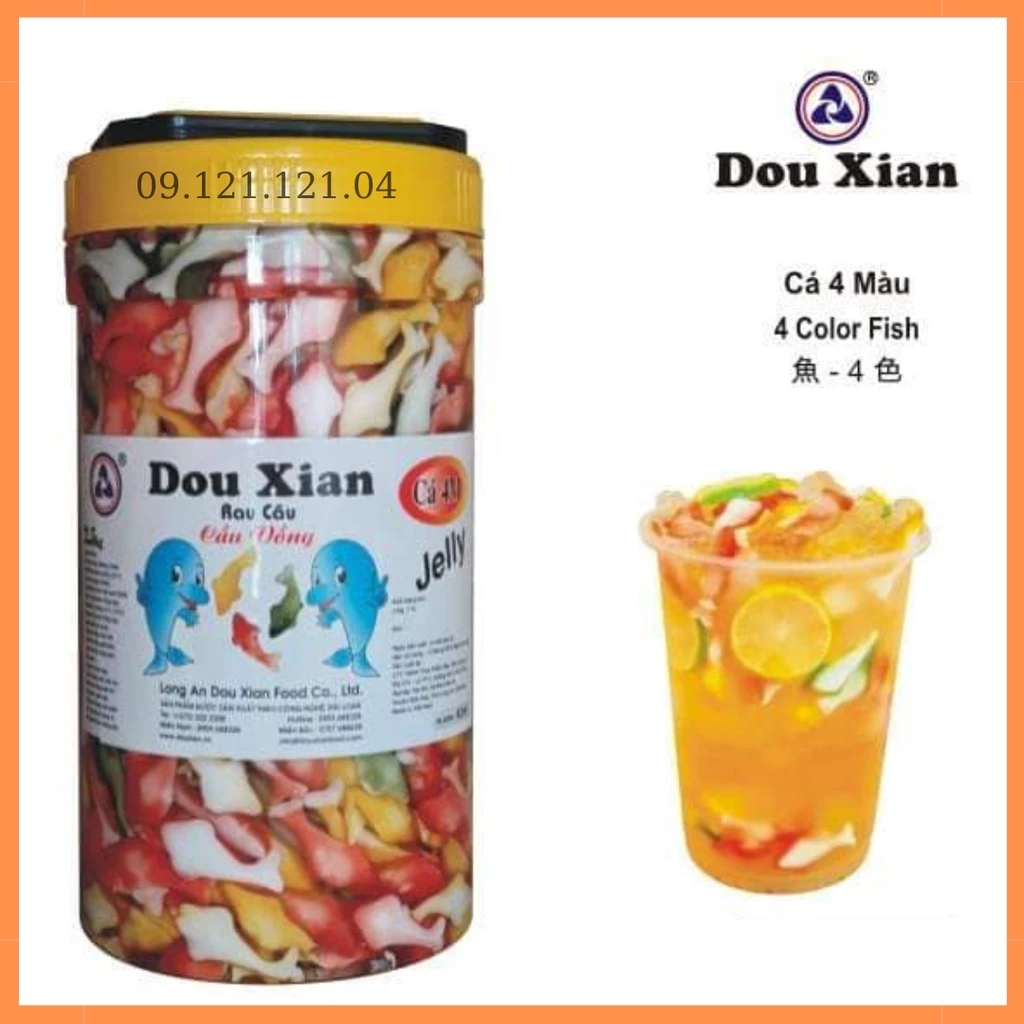 Thạch cá 4 màu Dou xian- Hộp 2,5kg