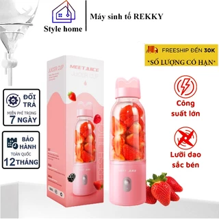 Máy xay sinh tố MEET JUICE  hoa quả mini cầm tay REKKY đa năng, tiện dụng công suất 150W