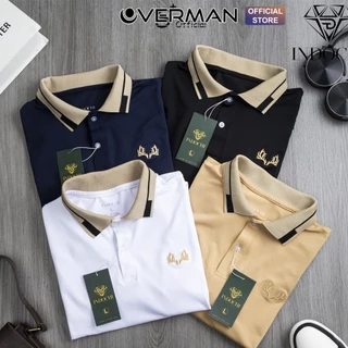 Áo polo cotton cá sâu thêu sừng hươu, áo polo co dãn 4 chiều siêu đẹp AT11 - OVERMAN