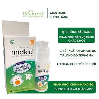 Xịt chống sâu răng Midkid (Dr.Green) | Chăm sóc và bảo vệ răng chắc khoẻ | 30ml