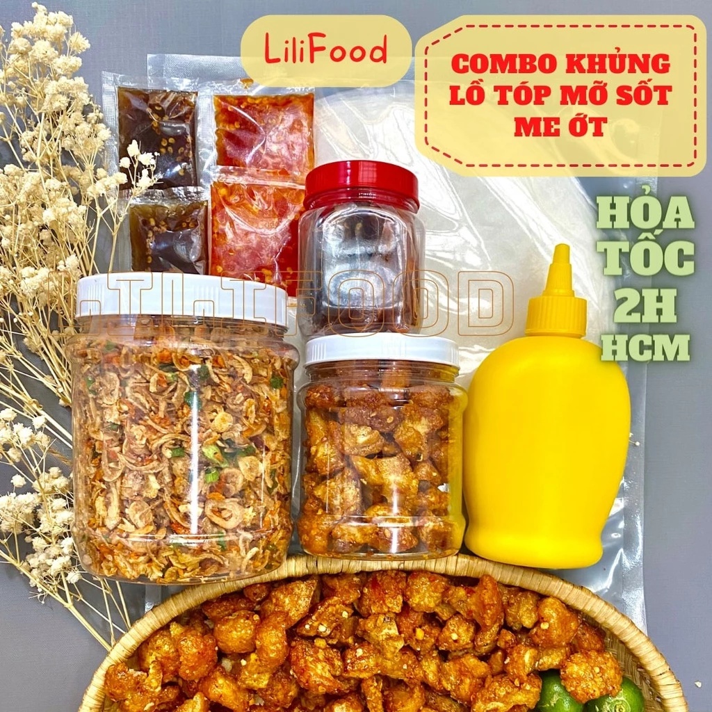 COMBO KHỦNG-Bánh Tráng Phơi Sương-Muối Tôm Hành Phi-Chai Bơ Trứng Gà Siêu Béo-Tóp Mỡ-Sốt LiliFood