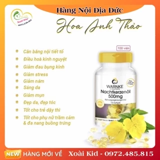 Tinh Dầu Hoa Anh Thảo Đức Warnke Nachtkerzenol 500mg 100 viên giúp làm đẹp da tóc cân bằng nội tiết tốt cho tim mạch