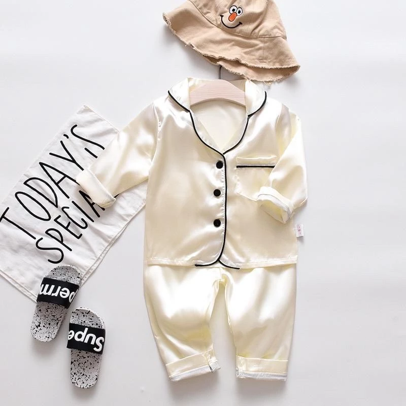 Bộ Pijama Lụa Dài Tay Cho Bé Từ 6-28kg BAOBAO KIDS, Bộ Lụa Mặc Đi Ngủ Hay Đi Chơi Đều Xinh