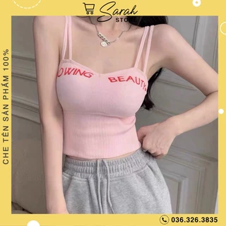 Áo Bra Nữ Hai Dây Kép Có Mút Ngực Phối Chữ Knowing Beauty Siêu Xinh MS 829