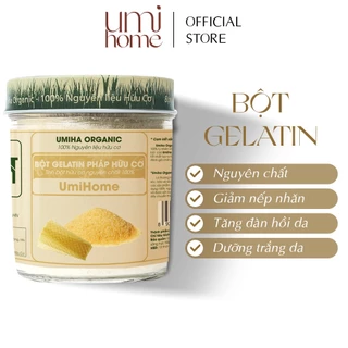 Bột Gelatin hữu cơ UMIHOME nguyên chất 135G | Đắp mặt nạ cấp ẩm dưỡng da trắng hồng