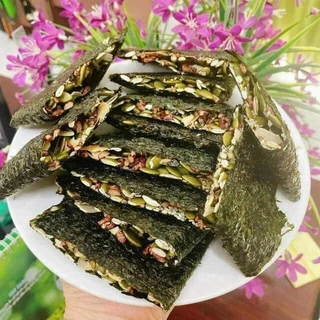 Rong biển kẹp hạt snack ngũ cốc dinh dưỡng gạo lứt chà bông không đường