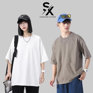 Áo thun trơn Unisex Oversize nam nữ - Áo phông đủ màu - Đen, Trắng, Xám, Xanh ...SANXINH.STORE