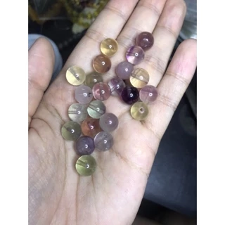 [8.5-10mm] Hạt lẻ đá thanh tẩy Fluorite mài tròn xỏ lỗ làm HandMade , diy, thanh tẩy tarot, witchcraft , healing