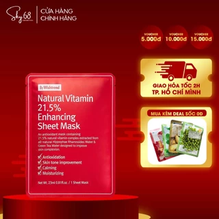 Mặt nạ giấy dưỡng trắng da làm mờ vết thâm By Wishtrend Natural Vitamin C 21.5 Enhancing Sheet Mask 23ml