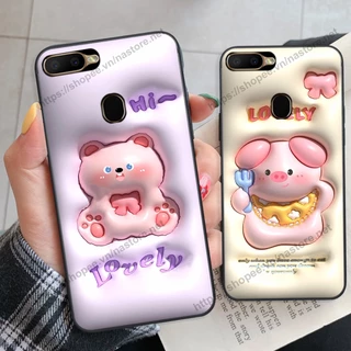 Ốp lưng Oppo A5s / A7 / F9 / A12 / Realme 2 Pro heo vàng, gấu dâu lotso xinh xắn cute giá rẻ