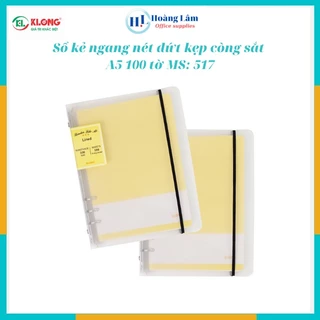 Sổ còng sắt kẻ ngang nét đứt Klong khổ A5 100 tờ 100/76; MS: 517