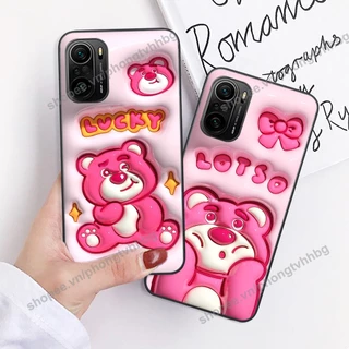 Ốp lưng Xiaomi Redmi K40 / K40 PRO / K40 GAMING / POCO F3 GẤU DÂU LOTSO cực hot hit, mẫu hot cute rẻ cực đẹp