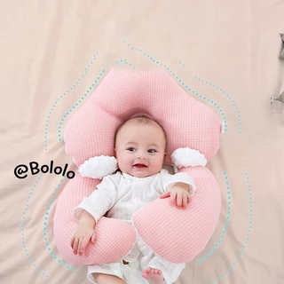 Bololo gối gối chống trào ngược cho bé Gối Ngủ cotton Chống Bẹp Đầu Tiện Dụng Cho Bé Sơ Sinh 0-1 Tuổi gối nằm cho bé