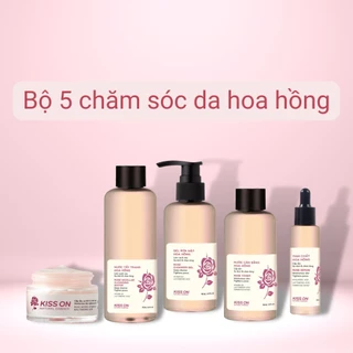 Bộ 5 sản phẩm chăm sóc da hoa hồng KISS ON