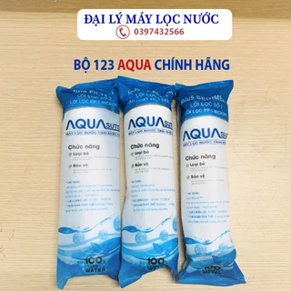 Bộ 3 lõi lọc nước 1,2,3 AQUA Chính hãng, sử dụng tất cả máy lọc nước Kangaroo, Karofi, Sunhouse, Aqua…