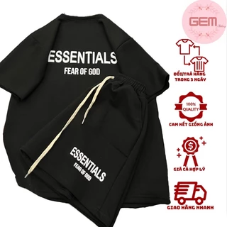 Bộ thun thể thao nam nữ ESSENTIALS form rộng ulzzang loại đẹp chất cotton, Set đồ unisex form thụng kiểu dáng Hàn Quốc