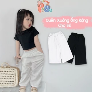 Quần Ống Suông Bé Gái Màu Đơn Sắc, Chất Xược,Tôn Dáng, Dễ Phối Đồ - BabyBoo - PiBo Store-QXDX