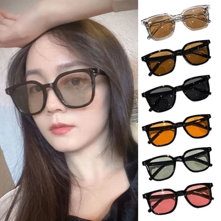 🌸Khung hình vuông Retro Kính râm Ống kính màu nâu cho Nam giới Nữ Thời trang Unisex Kính râm bảo vệ tia cực tím