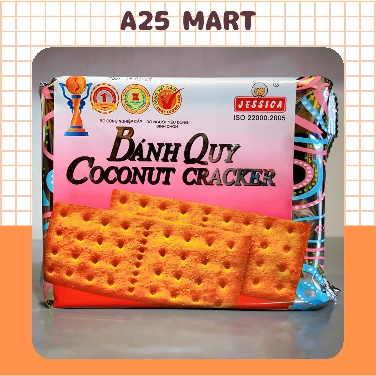 Bánh Quy Dừa Coconut Cracker Gói 178g - Bánh Jessica - Bánh Bạc