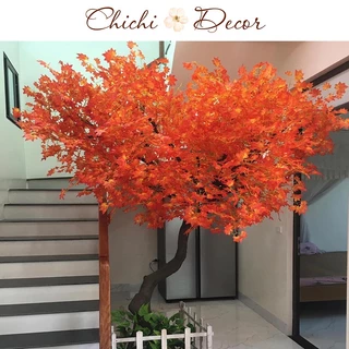 Cành lá giả - dây lá phong, lá si giả cao cấp decor, trang trí nhà cửa