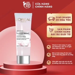 Sữa Rửa Mặt Sáng Da L'oreal Glycolic-Bright Glowing Daily Cleanser Foam 100ml