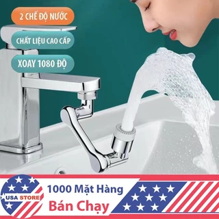 Đầu Nối Vòi Lavabo, Vòi Nước Thông Minh Xoay 1080 độ - Chất Liệu ABS Siêu Bền Với 2 Chế Độ Nước Tiện Dụng