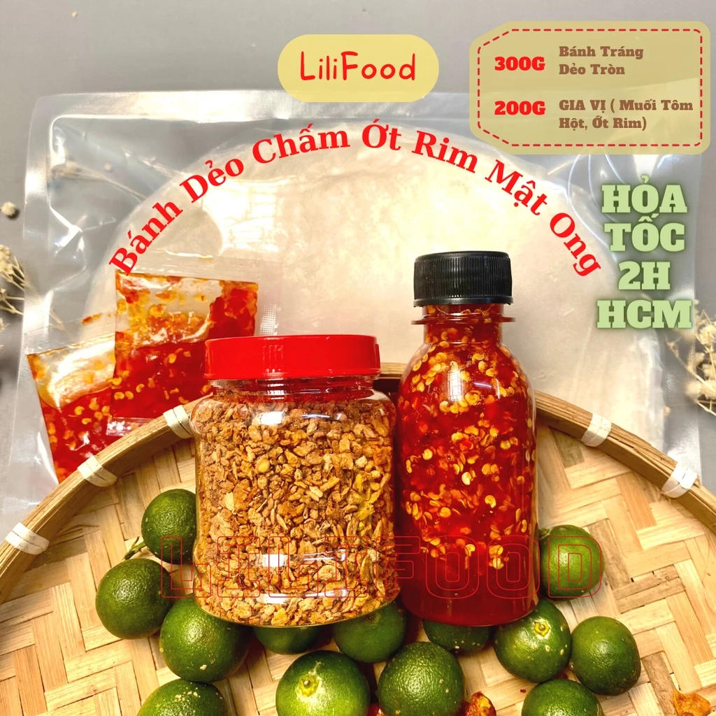 Bánh Tráng Ớt Rim Mật Ong - SET Bánh Tráng Phơi Sương Ớt Rim Mật Ong Chấm Tắc Siêu Tiện Lợi Siêu Ngon LiliFood
