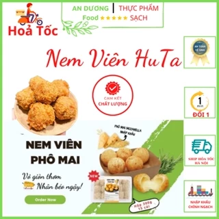 Nem Viên Huta Nem Chua Rán Nhân Phô Mai Kéo Sợi ❤️GIÁ SỈ❤️Hộp 12 Viên Chuẩn Cty Béo Ngậy Thơm Ngon