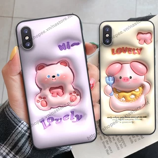 Ốp lưng Iphone X/XS-IPHONE XR-IPHONE XS MAX heo vàng, gấu dâu lotso xinh xắn cute giá rẻ