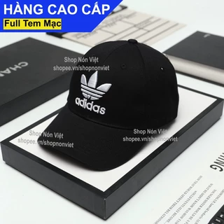 [A64]Mũ Lưỡi Trai Nón Kết Thể Thao Adidas Kiểu Dáng Cơ Bản Logo Thêu Lớn Vải Kaki Cotton Màu Đen Form Đứng Thời Trang Ca