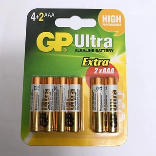 Vỉ 6 Viên Pin Đũa Cho Phím Chuột Không Dây Máy Tính Văn Phòng PC Laptop Thiết Bị Điện Tử Cầm Tay GP Ultra Alkaline AAA