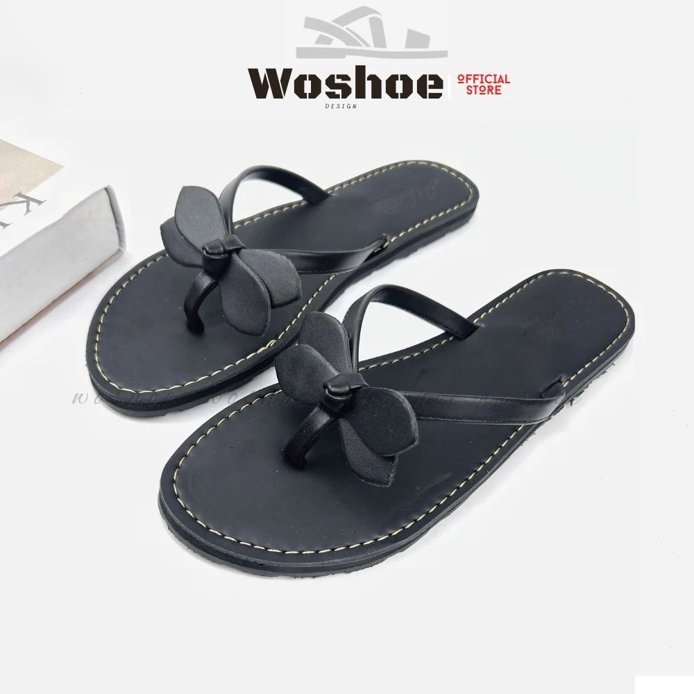 Dép sandal nữ xỏ ngón quai kẹp WOSHOE đi biển đi chơi big size 33-42 WD008