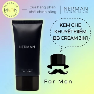 Kem Che Khuyết Điểm Nerman BBCream Invisible For Men 3in1 50g - Foundation, Nâng Tone, Chống Nắng - Chính Hãng