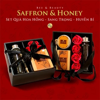 Set Quà Tặng, Quà tặng Saffron hoa hồng đen - Saffron nhụy hoa nghệ tây ngâm mật ong Beebeauty chính hãng