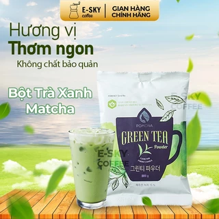 Bột Trà Xanh POMONA Green Tea Powder Nguyên Liệu Pha Chế Cà Phê Đá xay Milk Foam Hàn Quốc 800g