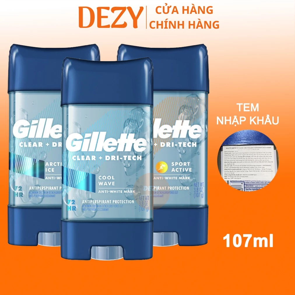Lăn Khử Mùi Gillette Usa Mỹ Dạng Gel Khử Mồ Hôi HIệu Quả - Lăn Nách Thơm Mát Thông Thoáng Antipespirant Protection Dezy