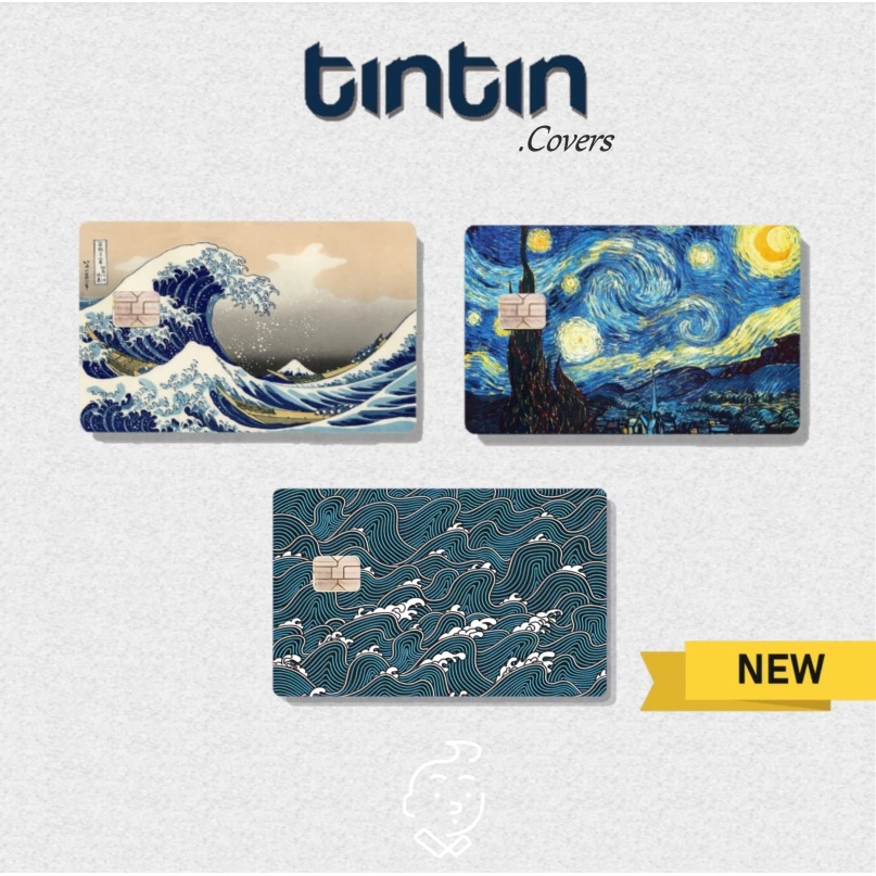 🖼ART VERSION-Tem Dán Thẻ ATM(Thẻ Chung Cư,Thẻ Xe,Thẻ Từ,Thẻ Visa,...)Sticker TinTin Trang Trí Thẻ Chống Xước, Nước