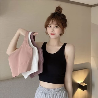 Áo Lót Bra Cotton Mềm Dáng Lửng , Lưng V Kèm Đệm Ngực Siêu Hot 8884