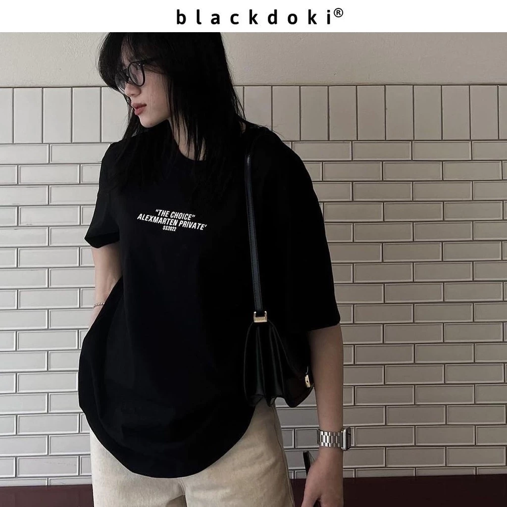 Áo thun nữ BLACKDOKI-THE CHOICE , áo phông hiện đại cá tính chất cotton dày dặn oversize